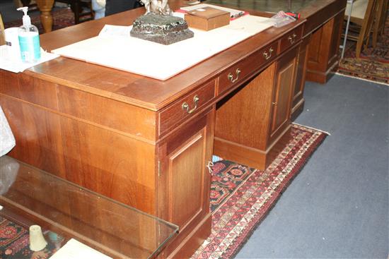 A mahogany pedestal desk W.150cm